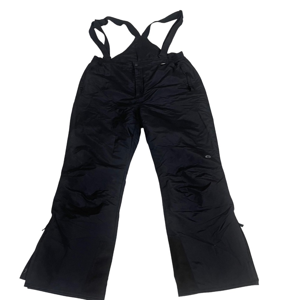 Slalom Mens Black Insulated Snow Pants Adjustable Suspenders XL Ski Snowboard